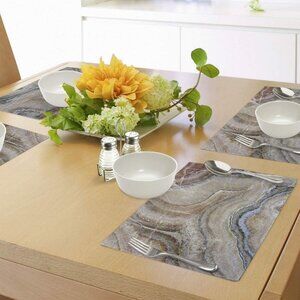 Ambesonne Marble Print Place Mats Set of 4 Surreal Onyx Surface Standard Size